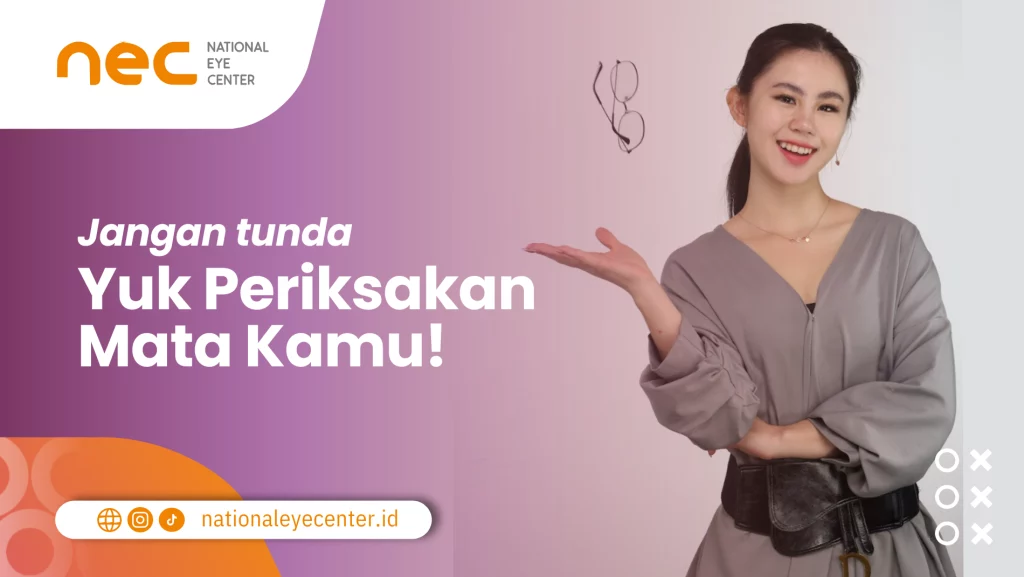 Yuk-Periksa Seorang wanita mengajak untuk melakukan lasik mata
