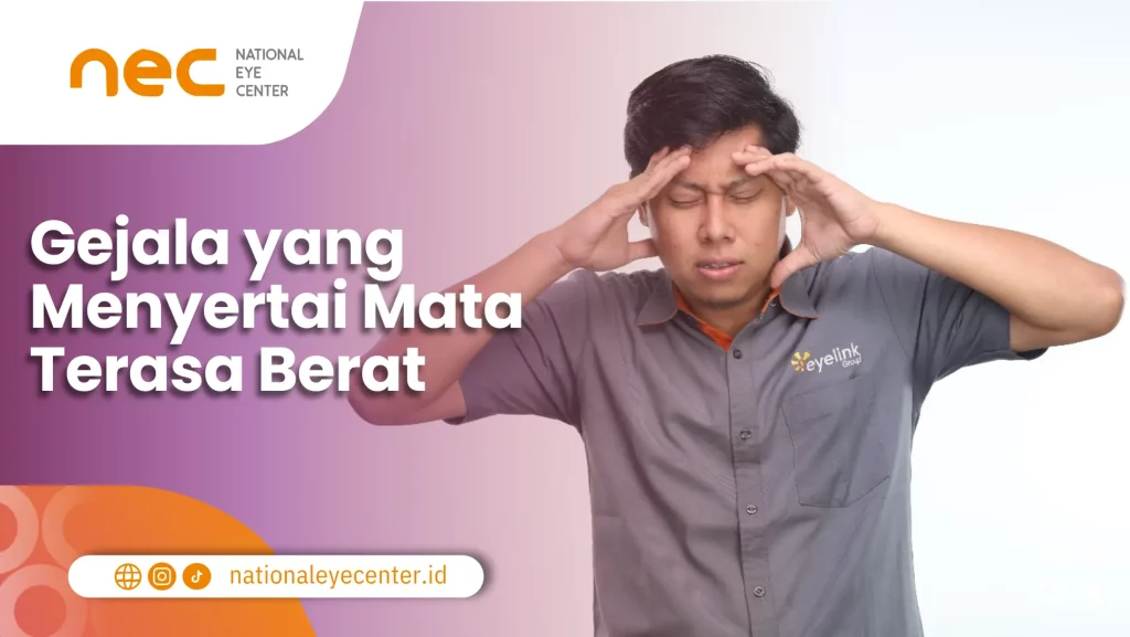 Seseorang merasakan sakit kepala yang merupakan salah satu gejala dari mata berat seperti mengantuk.